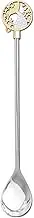 Spoons Stainless Steel Spoon with Fish Tail Decoration Design Stirring Spoon Coffee Spoon Tea Spoon Dessert Spoon Mixing Spoon Soup Spoon for Party Table Decorations, 1 Pieces Tiny Spoon(Color:Silver)