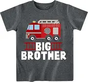 [Sineeko] Big Brother Shirt for Toddler Baby Boy Big Bro Announcement T-Shirt Graphic Tee Short Sleeve Shirt