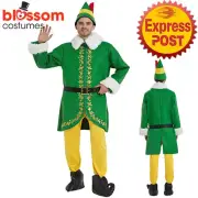 N848 Mens Buddy The Elf Christmas Santa Workshop Helper Xmas Fancy Dress Costume