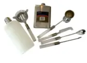 Stainless Steel Flask 7 Pcs Bartender Martini Kit Set Bar Accesories