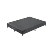 Mattress Base Ensemble King Size Solid Wooden Slat in Black with Removable Cover