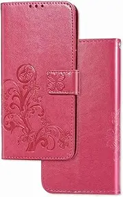 [YukeTop] Case for Oppo A57 5G, PU Leather Flip Folio Wallet Cover, with Card Slots, Case Cover for Oppo A57 5G.(Rose red)