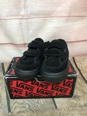 NWB VANS Unisex Bearcat V Canvas Suede Toddler SNeaker Shoe Black US 4