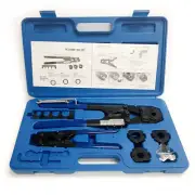 PEX Crimp Crimper Tool Kit with Decrimper for Pex Pipe 3/8", 1/2", 5/8" & 3/4"
