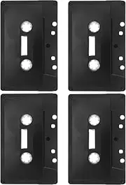 Zerodeko Blank Cassette Tapes: 4pcs Black Matte Cassette Tape Audio Recording Tapes Recordable Tape Empty Cassette Tape for Recording Greeting Teaching