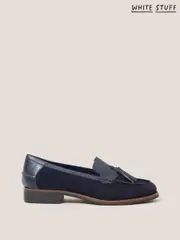 White Stuff Blue Elba Leather Loafers (147663) | $150