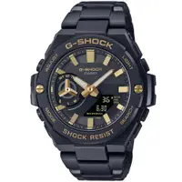 在飛比找ETMall東森購物網優惠-CASIO G-SHOCK 太陽能x藍牙連線 簡約黑金雙顯腕