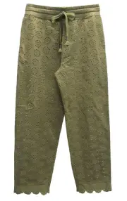 Fenty Puma By Rihanna Womens Die Cut Embroidered Pants, Olive Branch, Size L