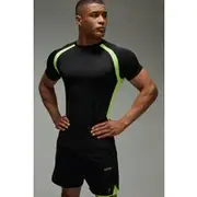 Mens Multi Man Active Lightweight Colour Block Muscle Fit Gym T-shirt