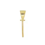 Gold Plated Sterling Silver Pendant Bail Charm Connector w/ Pearl Cup Pin #97692