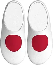 [EdWal] Japanese flag print Winter Warm Slippers Indoor Anti-skid Plush Slippers Relaxing at Home for Women Men