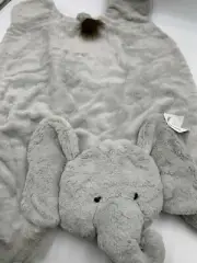 Pottery Barn Kids Baby Nursery Elephant Plush Play Mat Gray 26x35.5" #9835E