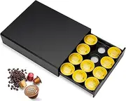 Wrobic Coffee Capsule Drawer ,20 Capsule Coffee Pod Holder Storage Organizer Tray Counter Container Compatible with Originalline and Dolce Gusto,Black