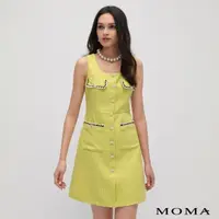 在飛比找momo購物網優惠-【MOMA】優雅小香風背心洋裝(黃色)