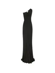 [Saint Laurent] Saint Laurent-Certifiable Viscose Draped Dress-Donna 36