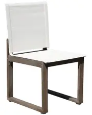 Pangea Home Indoor/Outdoor Set Of 4 Vicky Arm Chairs, Brown Frame White Textilene