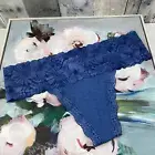 Aerie Lace Knit Thong in Blue Size Large NWT!