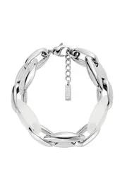 [Diesel] Diesel - Stainless Steel and Silicone Metamorph Chain Bracelet - Bracelets - Unisex - Silver UNI Silver