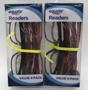 Reading Glasses +1.25 Classic Clear Lens Readers Women 2 Sets Of 4 (8 Glasses)