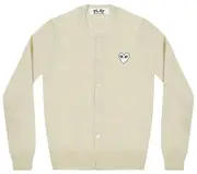 [COMME des GARCONS PLAY] 女式白色徽章開衫
