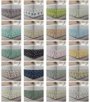 Ambesonne Nursery Theme Bedskirt Elastic Wrap Around Skirt Gathered Design