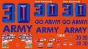 #30 Dale Earnhardt ARMY Chevy 1/64TH HO Scale Waterslide Decals