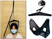 Neck Traction Devices Cervical Stretcher for Nerve Pain Relief Spinal Decompression Machine Alignment Stretching Devices Over The Door Home Cervical Traction Unit Physical Therapy Kit (Black)