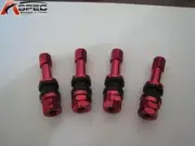 4 X Bolt On Red Aluminum Valve Stems With Dust Caps Set For Vw Volkswagen