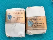 2 Vintage Yardley English Lavender Soap Bars Paper Packing NOS Sealed!