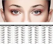 DAGEDA Brown 40 Pairs 4 PC 4D Eyebrow Transfers Stickers, Long Lasting Natural Waterproof Bionic Eyebrow Water Transfer Tattoo Eyebrow Sticker For Woman Man Makeup Tool（#ZX-008）