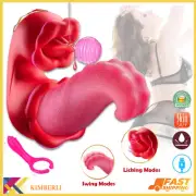 Tongue Licking Vibrator Rotating G-Spot Clit Stimulator Dildo Sex Toy for Women