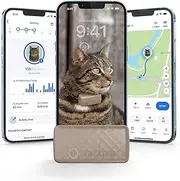 Tractive Smart Cat GPS Tracker | Real-Time Location & Wellness Monitoring for Cats 6.5 lbs+ | Territory & Location History | Up to 7-Day Battery | Breakaway Collar Included (Brown)