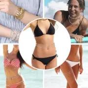 Waist Beads for Women Girls Colorful Body Chain Elastic Boho Waist Bead 3 Pack