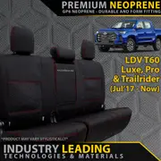 LDV T60 - GP6 Premium Neoprene Rear Row Seat Covers (Made to Order)
