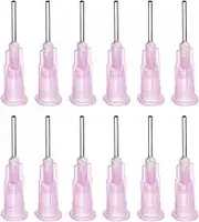 uxcell Industrial Blunt Tip Dispensing Needle with Luer Lock for Liquid Glue Gun, 18G 1/2", 20 Pcs (Pink)