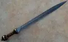Handmade 30 in Gladius Damascus Steel Hunting Sword/ Machete with Leather sheath