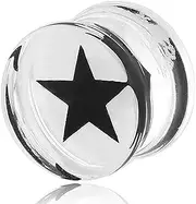 [MoDTanOiz - Flesh tunnels] Acrylic Epoxy Double Flare Flesh Tunnel Gauge Earring Ear Piercing available size 2g (6mm) to 1" (50mm)(1 Pair)