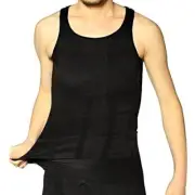 Small Men's Compressive Slimming Tank Shirt Black