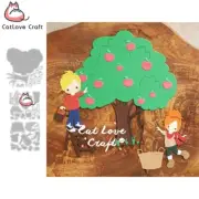 Boy Girl Apple Tree Metal Cutting Dies Scrapbooking Die Cuts Card Making Craft