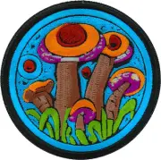 Psychedelic Shrooms Patch Embroidered - 3x3 inch - P7477