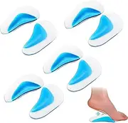 QincLing 8 Pcs Arch Support Insoles, Gel Pads for Feet, High Heel Inserts, Plantar Fasciitis Pad, Orthotic Shoe Insoles, Foot Cushion Pads for Women Men Flat Feet