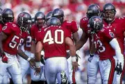 Mike Alstott Tampa Bay Bucccaneers runs down the starting line- 1998 Old Photo