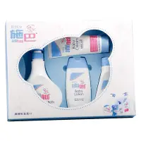 在飛比找Yahoo!奇摩拍賣優惠-【優兒房】Sebamed 施巴 嬰兒粉藍熊語禮盒 附專屬提袋