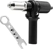 Electric Rivet Gun Adapter with Non-Slip Handle, Cordless Drill Electric Riveting Riveter Insert Tool Accessories