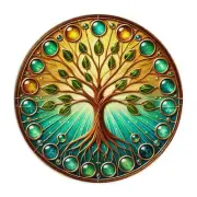 Stained Glass Style Tree of Life Mouse Pad - Radiant Gold and Teal Design