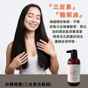 WK-許願精靈 多件組-洗髮精x1+沐浴乳x2(洗髮精/沐浴乳)沙龍級髮品(護色/重建髮質/柔順/蓬鬆)