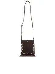 Valentino Garavani Small Suede Crossbody Bag With Studs And Fringe