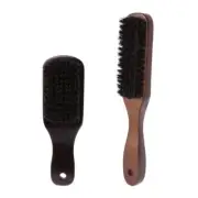 Men Boar Bristle Mustache Brush Handle Comb for Facial Beard Cleaning Styli
