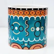 Bliss Gifts & Homewares Round Pots I Ceramic Succulent Pot with Drainage Hole I Vintage Cactus Flowers Plant I Table Top Planter for Living Room, Balcony, Home, Office & Garden Décor – Medium (C)