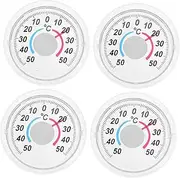 NULYLU 4pcs Outdoor/indoor Thermometer Set Accurate Analog Temperature Gauge for Doors Windows Kitchen Garden Wall Mount